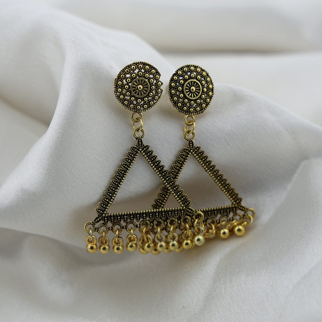 Crafteria Oxidized Gold Jhumka Design 27