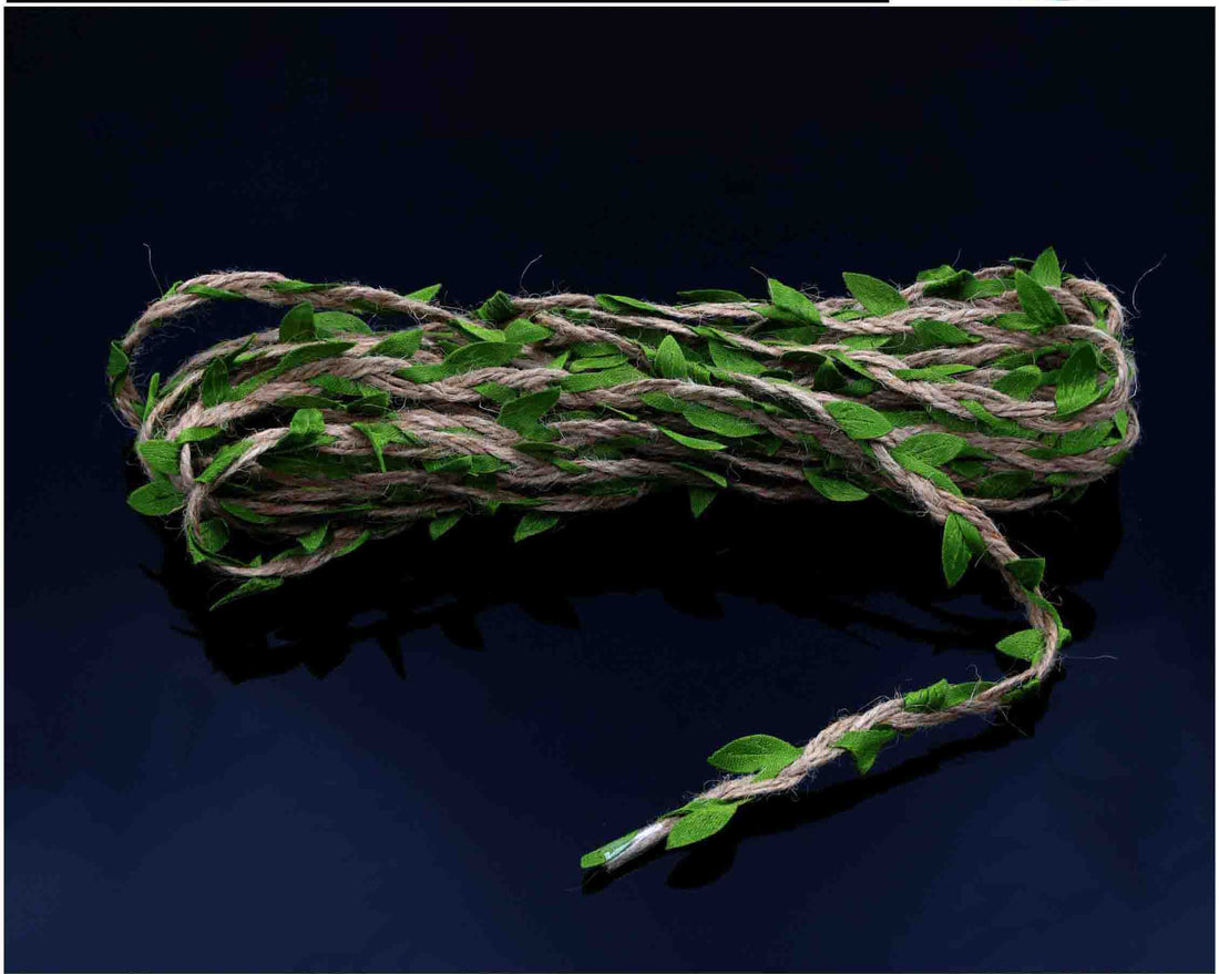 My Store JUTE DORE Jute Dore With Dark Green Leaf