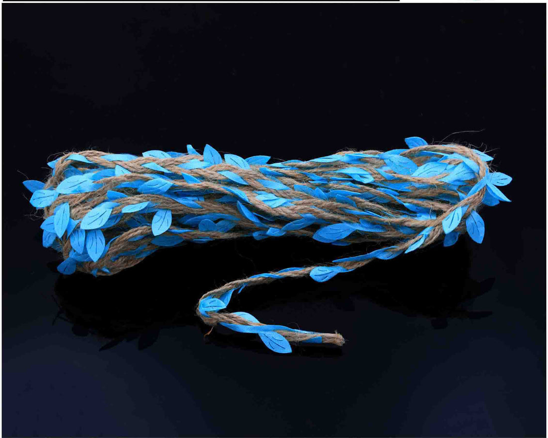 My Store JUTE DORE Jute Dore With Blue Leaf