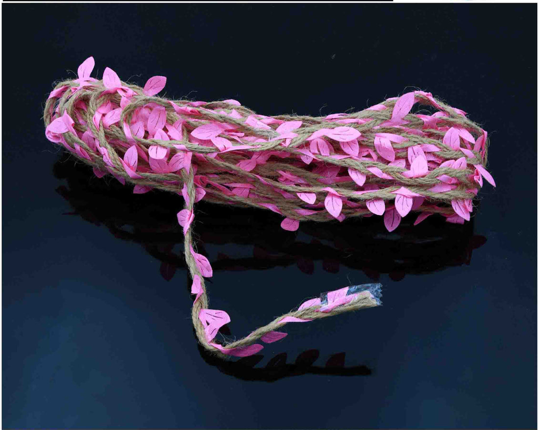 My Store JUTE DORE Jute Dore With Pink Leaf