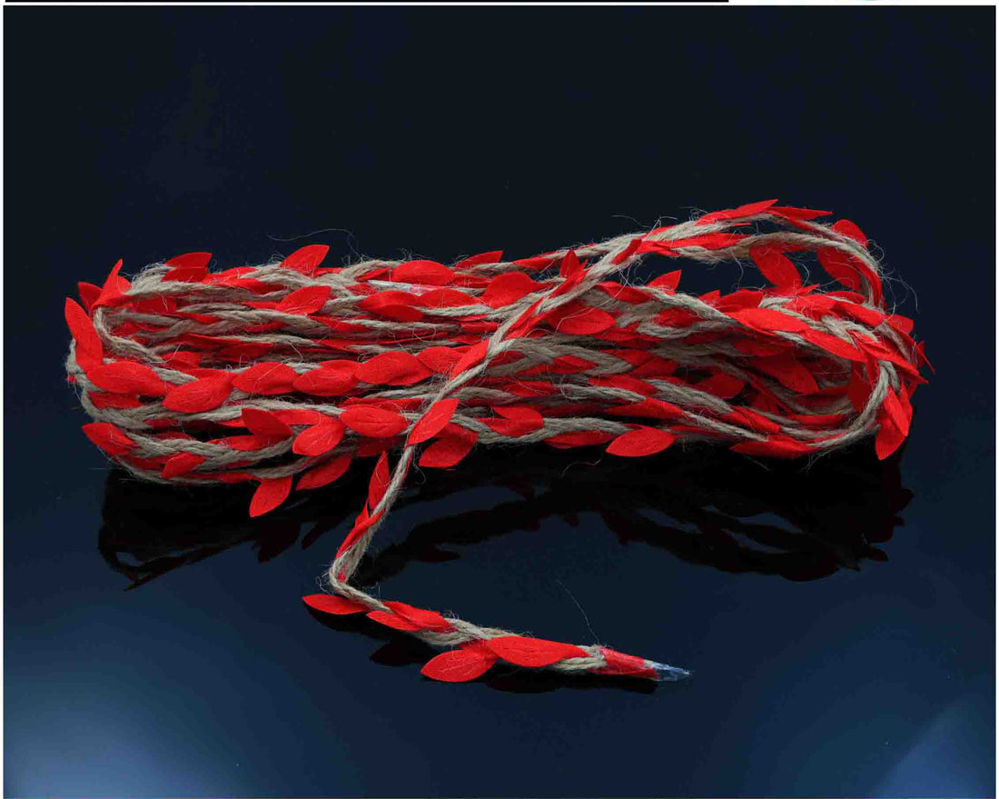 My Store JUTE DORE Jute Dore With Red Leaf