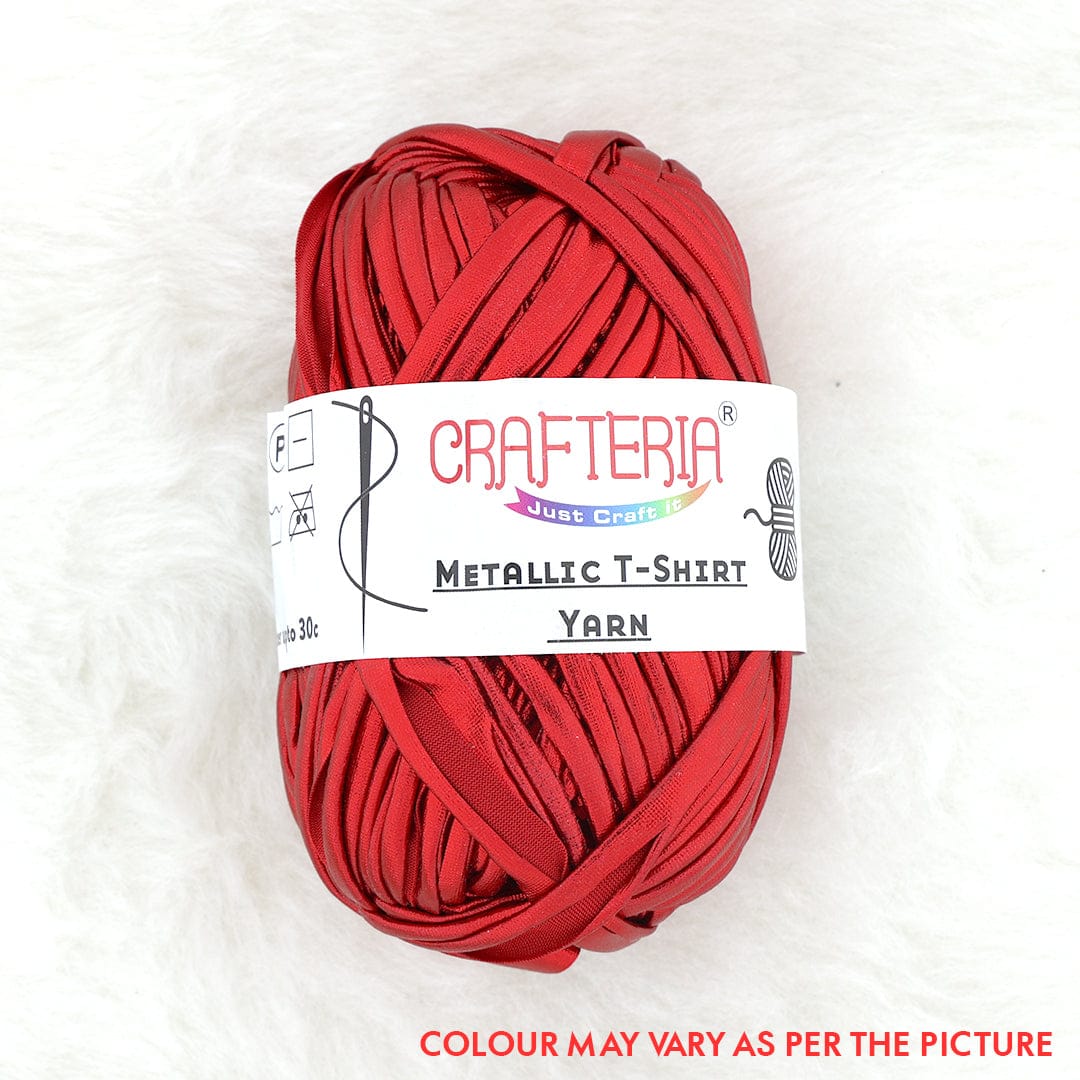 Crafteria Red Metallic T-Shirt Yarn