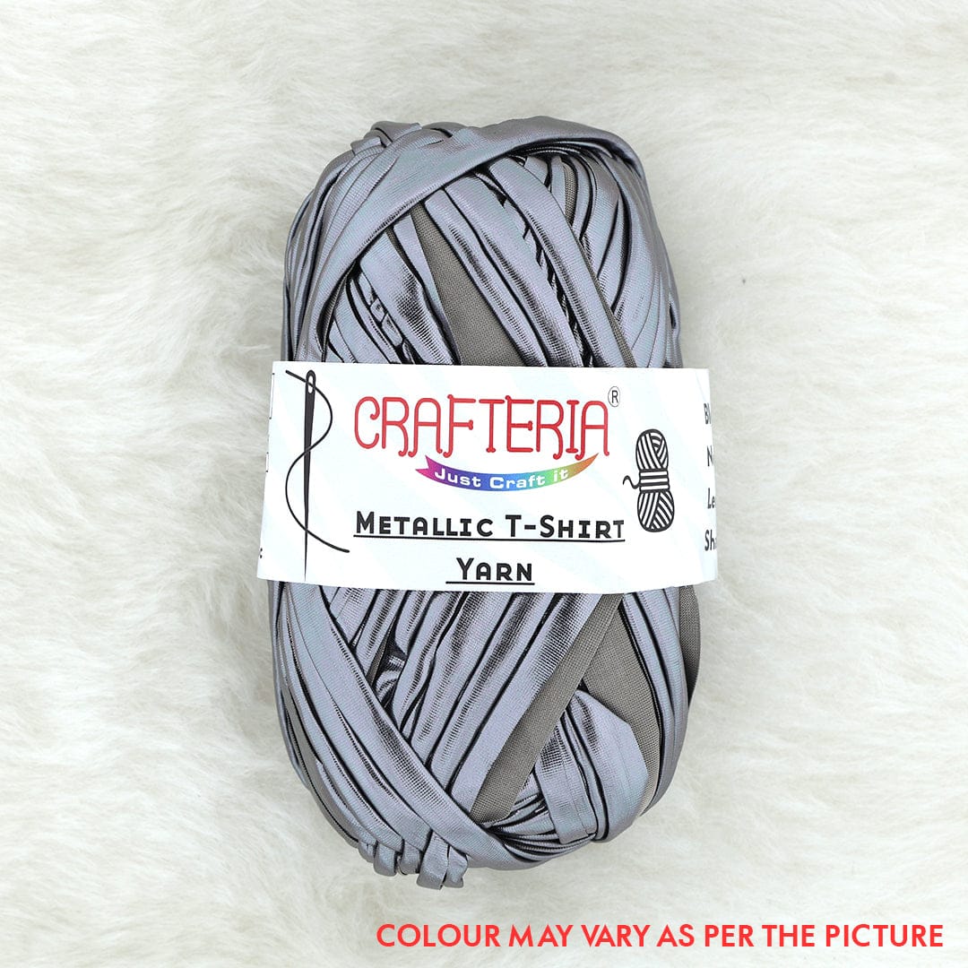 Crafteria Grey Metallic T-Shirt Yarn
