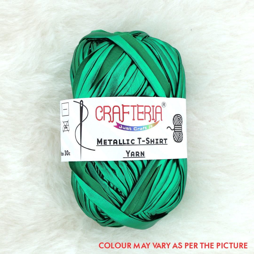 Crafteria Dark Green Metallic T-Shirt Yarn