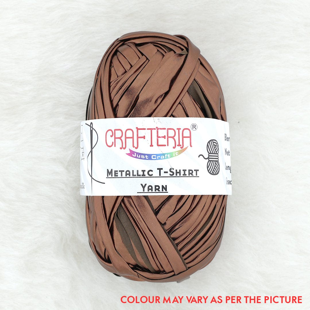 Crafteria Rust Colour Metallic T-Shirt Yarn