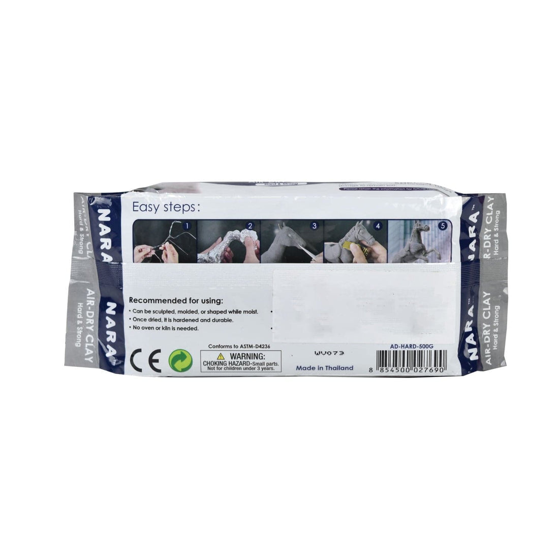 Crafteria NARA Air-Dry Clay (Hard & Strong) 500g, Black