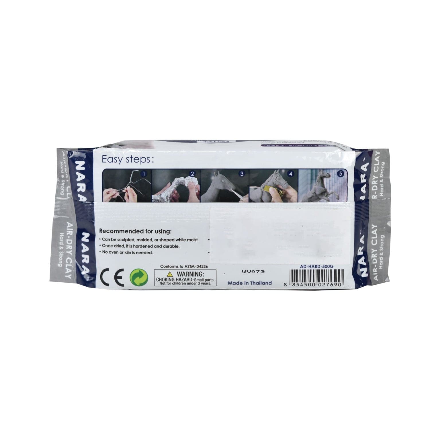 Crafteria NARA Air-Dry Clay (Hard & Strong) 500g, Black