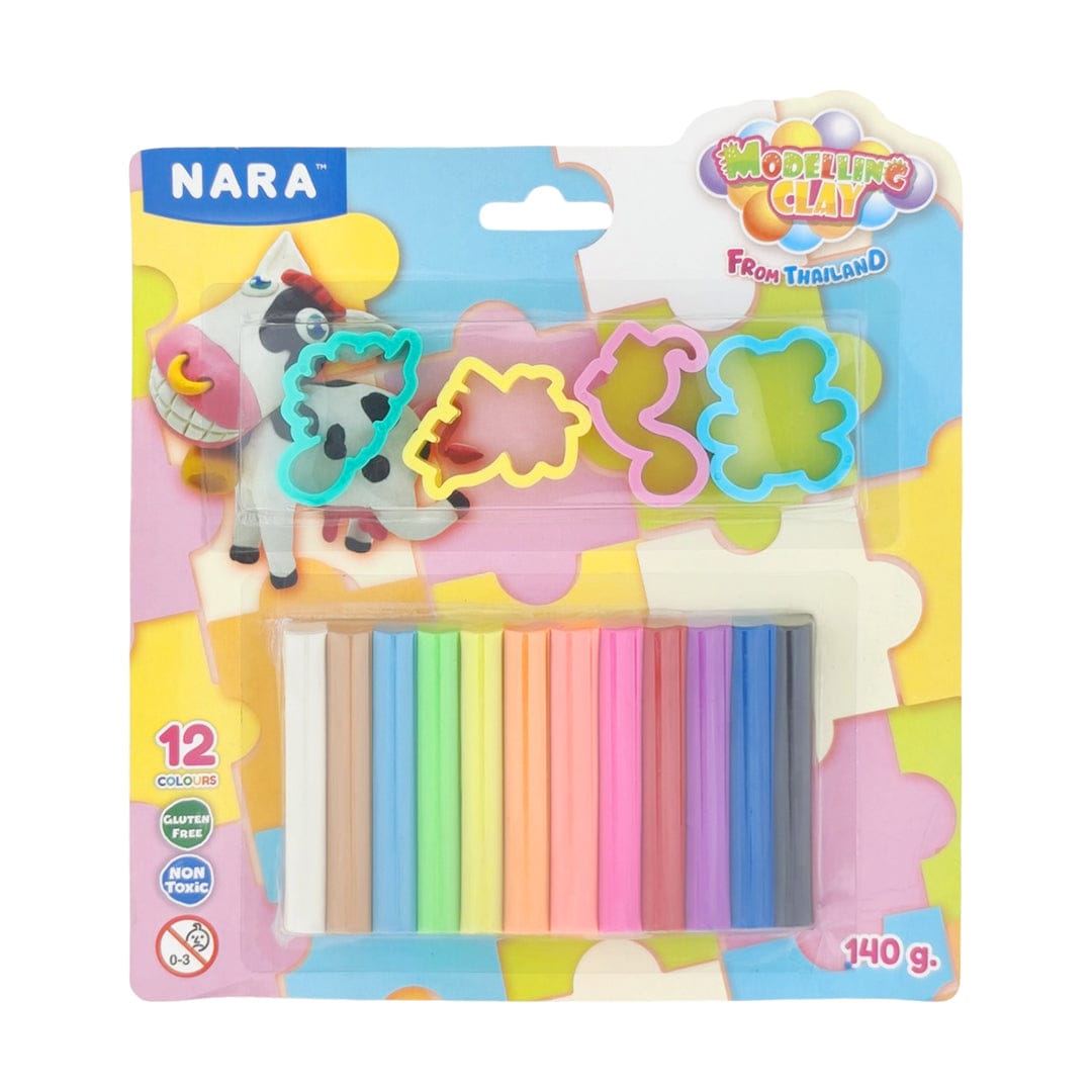 Crafteria 12 Modelling & Sculpting Clay With 4 Cutters (140g)