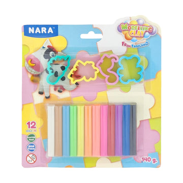 Crafteria 12 Modelling & Sculpting Clay With 4 Cutters (140g)