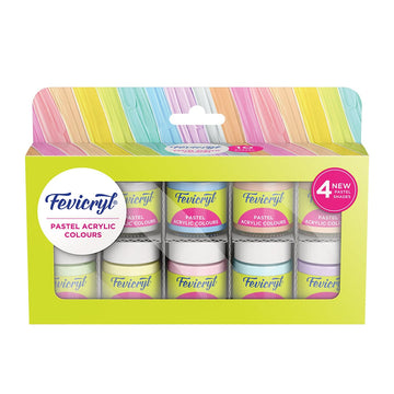Crafteria Fevicryl Pastel Acrylic Colours | 10 Colours X 15 Ml