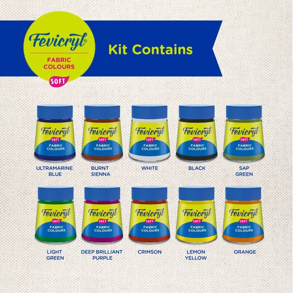 Pidilite Fevicryl Fabric Colours Soft 10x20ml