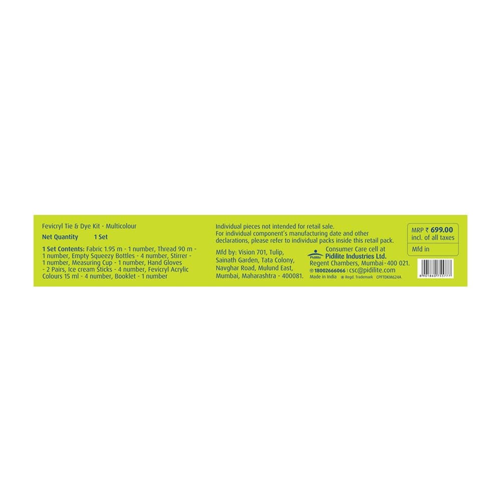 Pidilite Fevicryl Tie & Dye Kit - Multi Colour