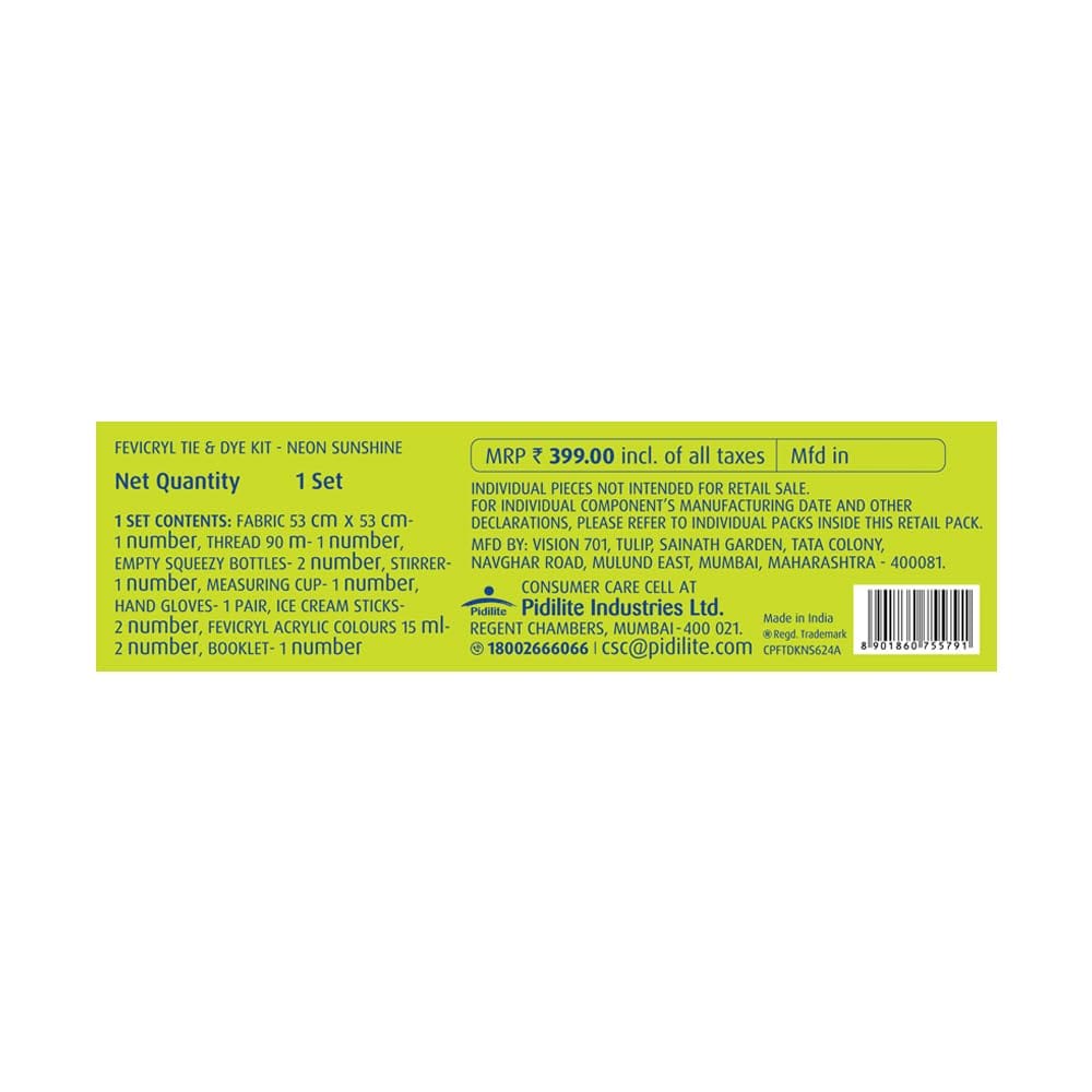 Pidilite Fevicryl Tie & Dye Kit - Neon Sunshine