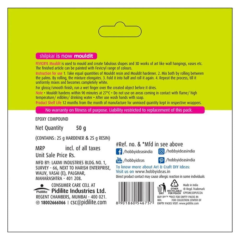 Crafteria Pidilite Fevicryl Mould It Epoxy Compound 50g