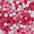 Crafteria Pink & White Monochrome 1 Cm Pom Pom Heavy