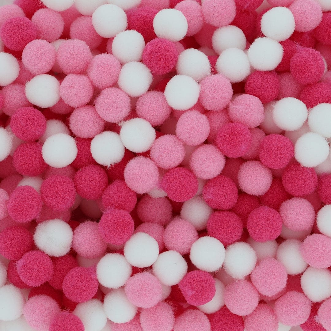 Crafteria Pink & White Monochrome 1 Cm Pom Pom Heavy