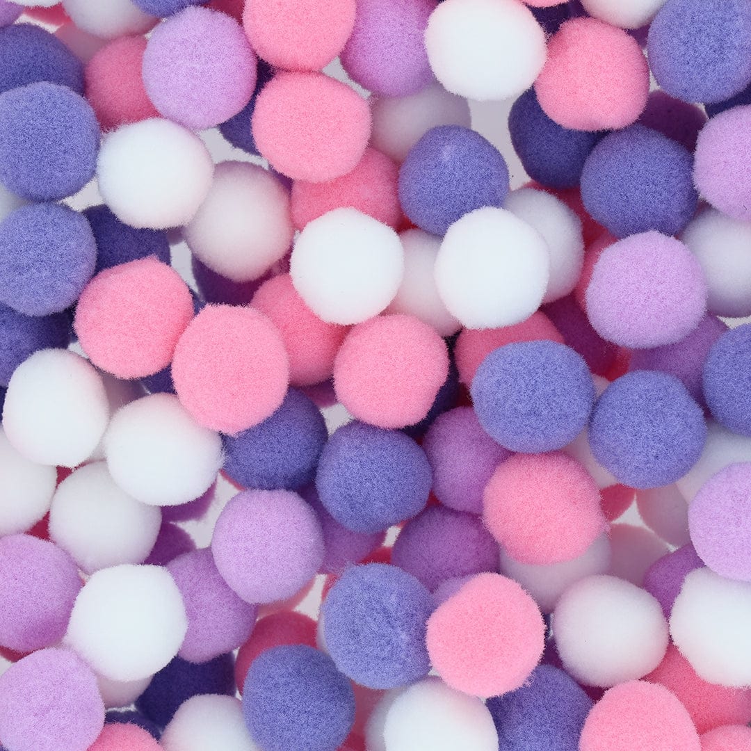 Crafteria Pastel Pink & Purple Monochrome 2 Cm Pom Pom Heavy