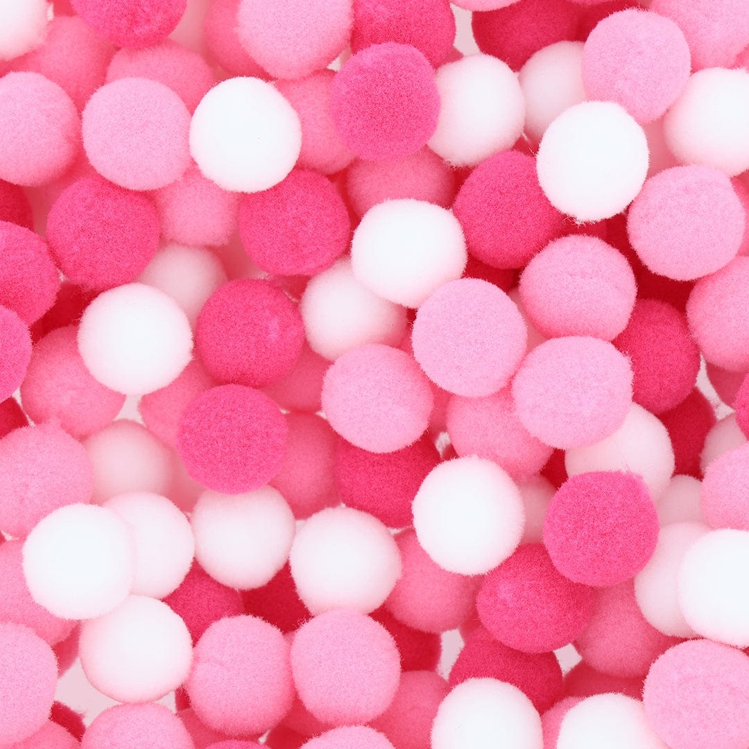 Crafteria Pink & White Monochrome 2 Cm Pom Pom Heavy
