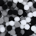 Crafteria Black & White Monochrome 2 Cm Pom Pom Heavy