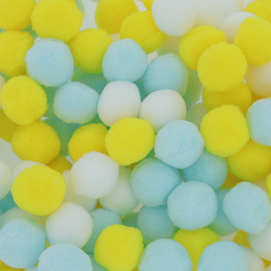Crafteria Yellow & Pastel Blue Monochrome 3 Cm Pom Pom Heavy