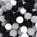 Crafteria Black & White Monochrome 3 Cm Pom Pom Heavy