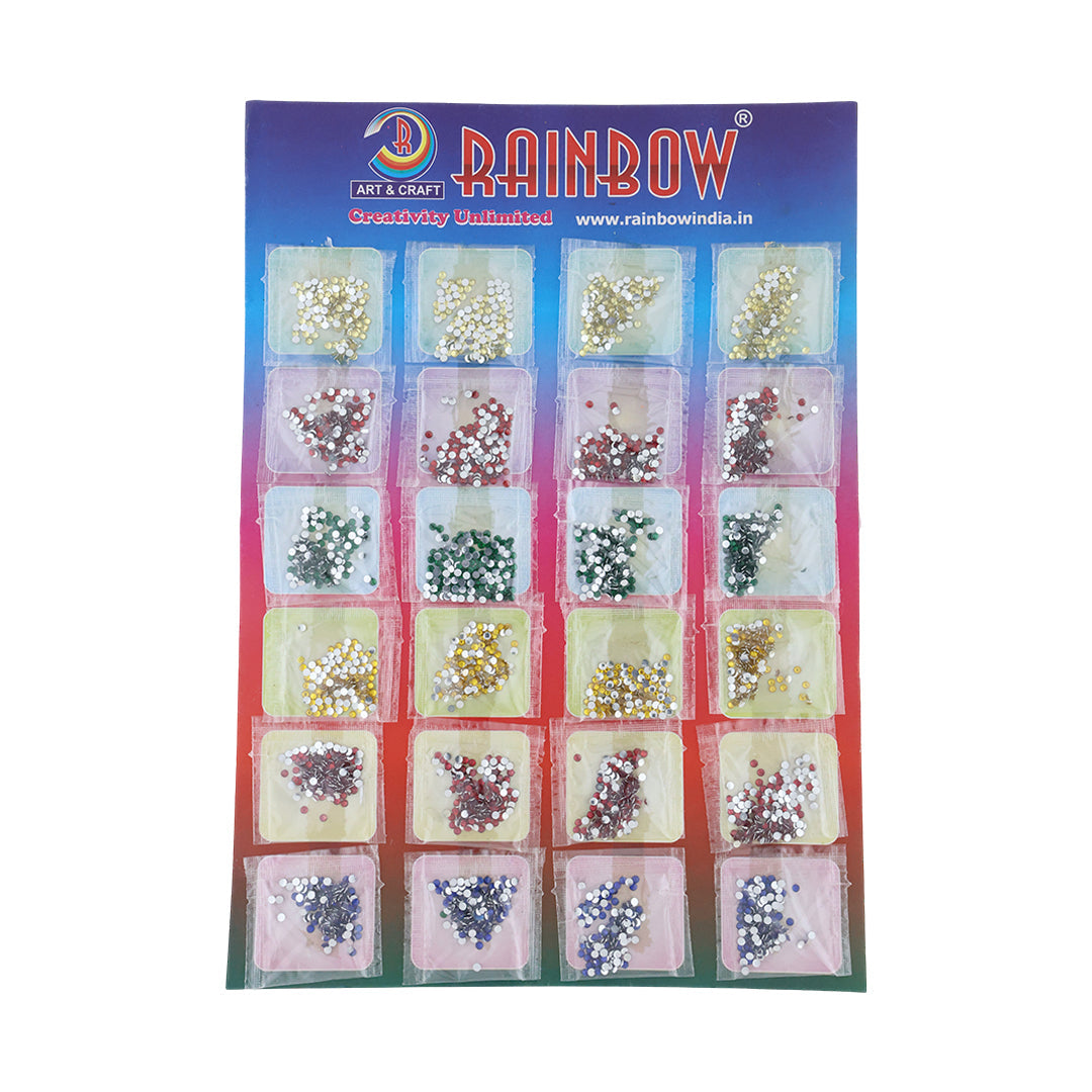 Crafteria 4MM Multi Colour Rhine Stone 20Pkt/Card