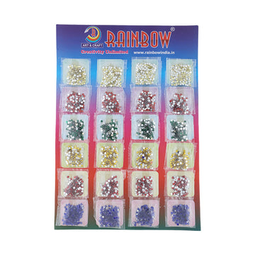 Crafteria 4MM Multi Colour Rhine Stone 20Pkt/Card