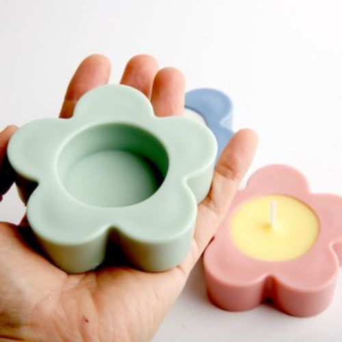 My Store Silicon Mould 5 KALI FLOWER TEA LIGHT CANDLE HOLDER MOULD