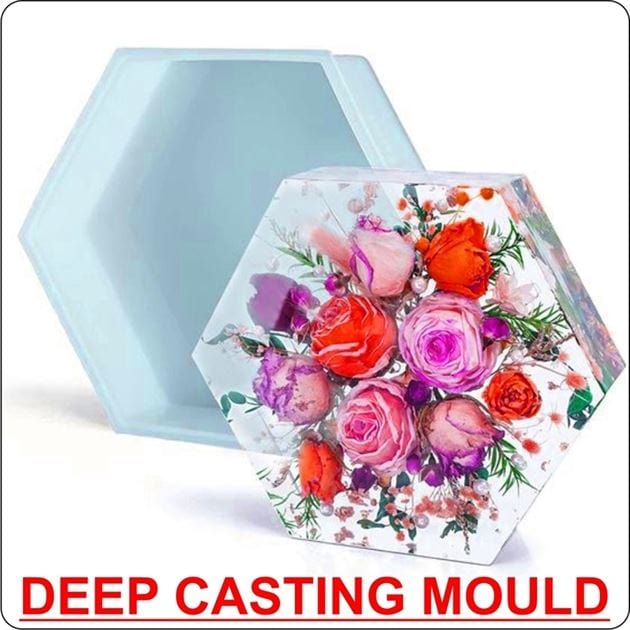 My Store Silicon Mould 8" 50MM DEEP CASTING HEXAGON  MOULD