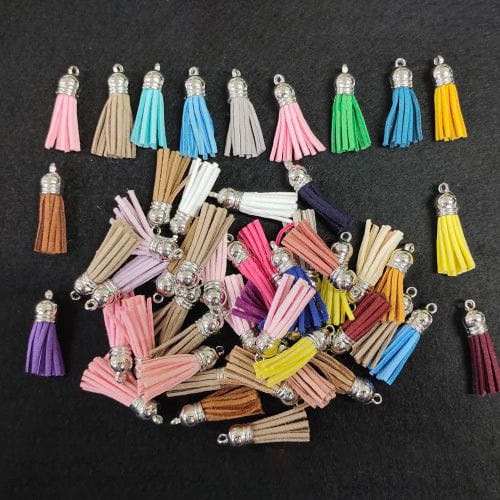 Crafteria SILVER CAP / 50MM MIX COLOUR TASSELS