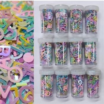 my store RESIN ACC GLITTERS RAINBOW ALPHABET DESIGN