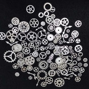 my store RESIN ACC BRIGHT SILVER METAL CHARMS WHEEL (100GMS)