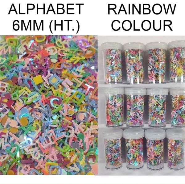 my store MARKER GLITTERS RAINBOW SMALL ALPHABET DESIGN