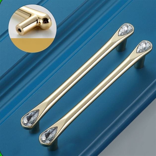 my store RESIN ACC GOLD 6" METAL HANDLE WITH STONE