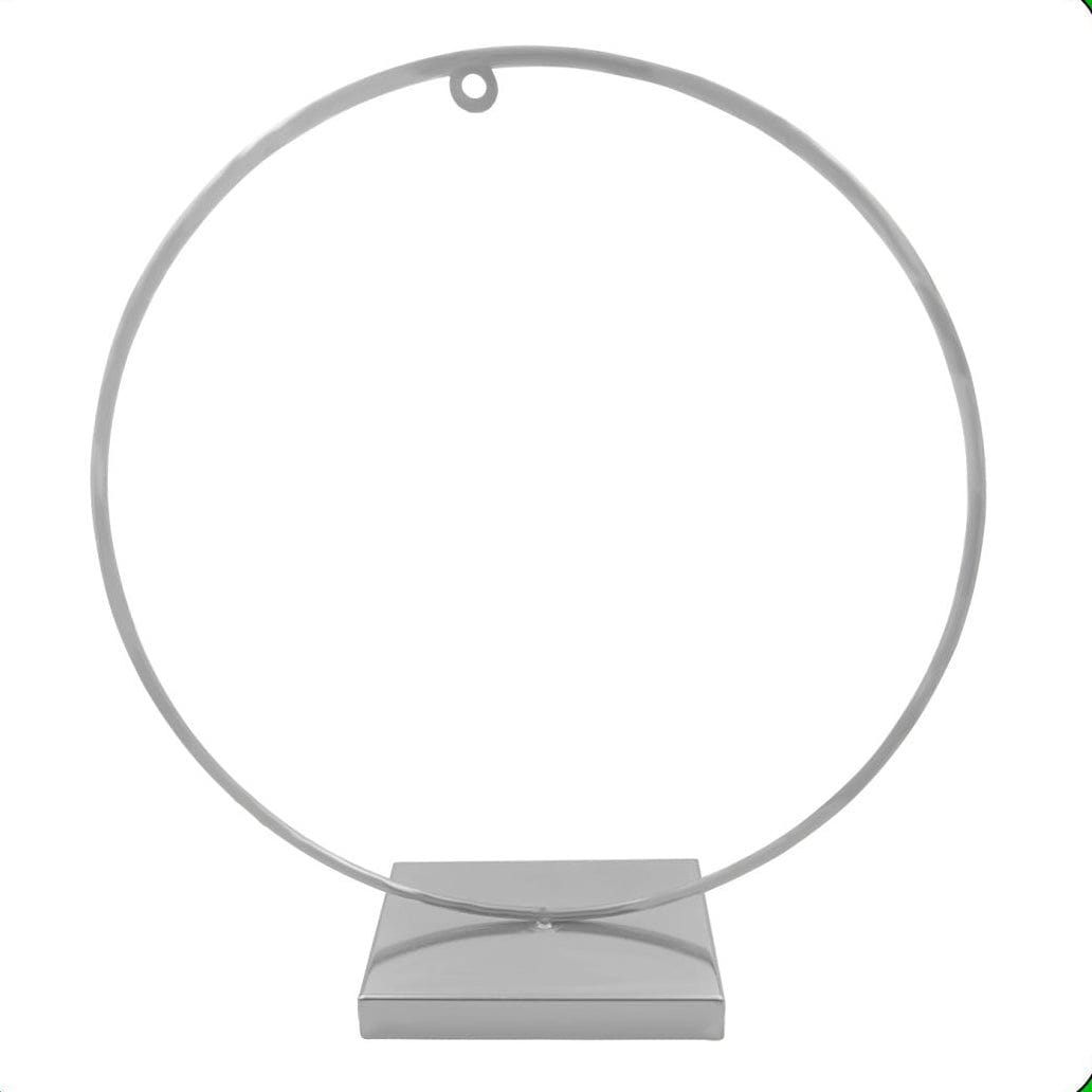 Crafteria 12 Inch / Silver Round Frame Hanger Stand