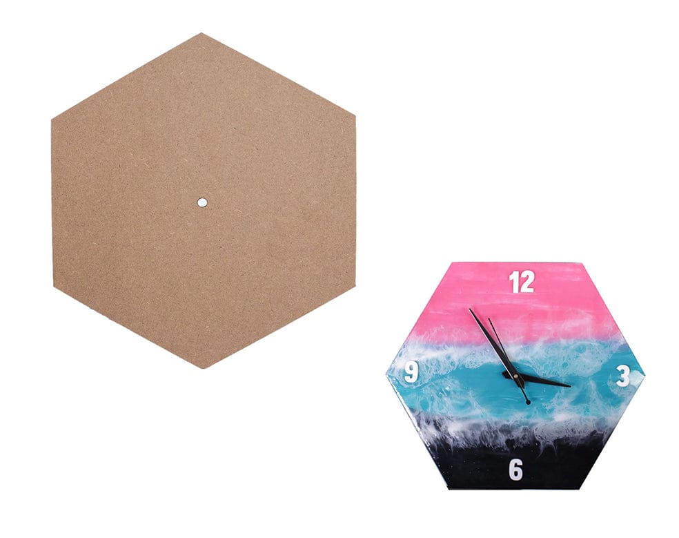 My Store MDF MDF 12" HEXAGON CLOCK