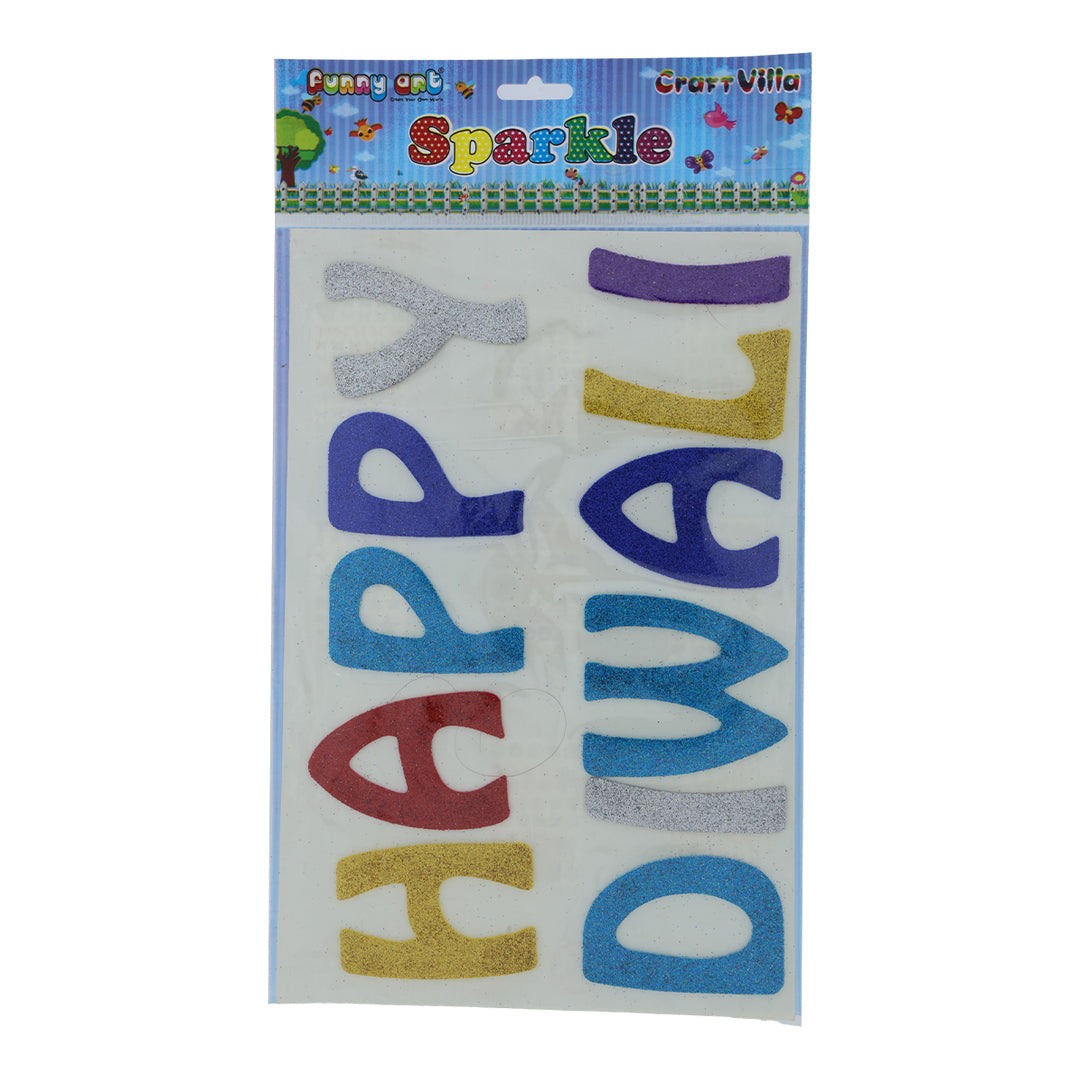 Crafteria Big Happy Diwali Sticker (Rendom Colours)