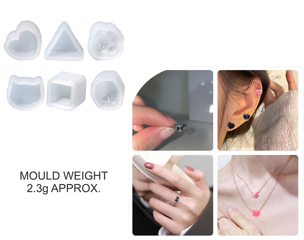 My Store Silicon Mould 6PCS MINI EAR STUDS MOULD