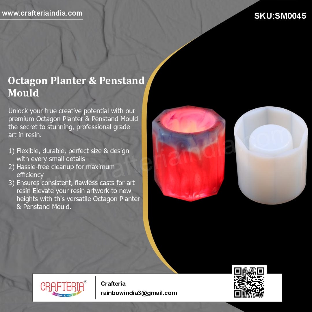 My Store Silicon Mould OCTAGON PLANTER & PENSTAND MOULD