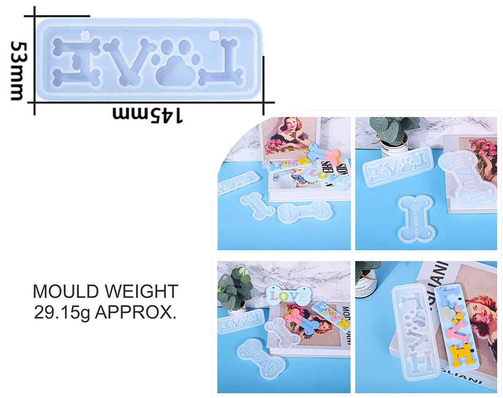 My Store Silicon Mould LOVE RECTANGLE SHAPE DOG HOUSE NAME PLATE MOULD