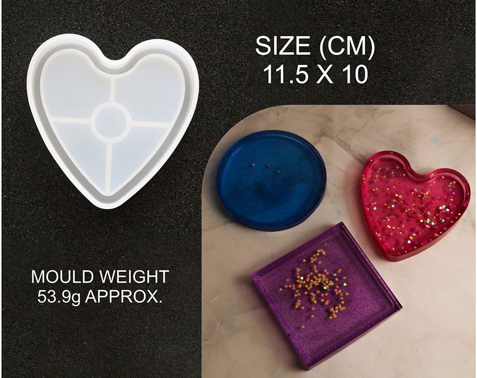 My Store Silicon Mould HEART SHAPE TRINKLET COASTER MOULD