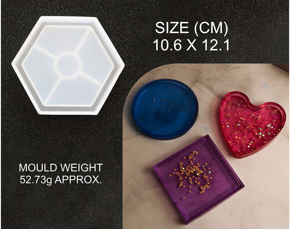 My Store Silicon Mould HEXAGON SHAPE TRINKLET COASTER MOULD