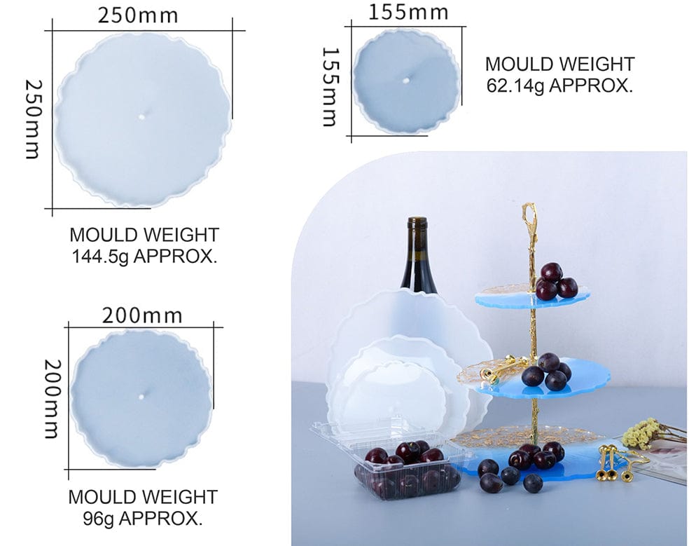 My Store Silicon Mould 3 LAYER ROUND AGATE CAKE STAND MOULD