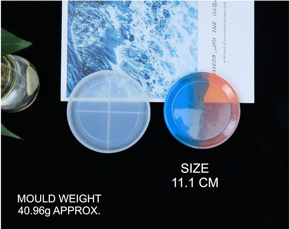 My Store Silicon Mould ROUND COASTER WITH ANGULAR BORDER MOULD