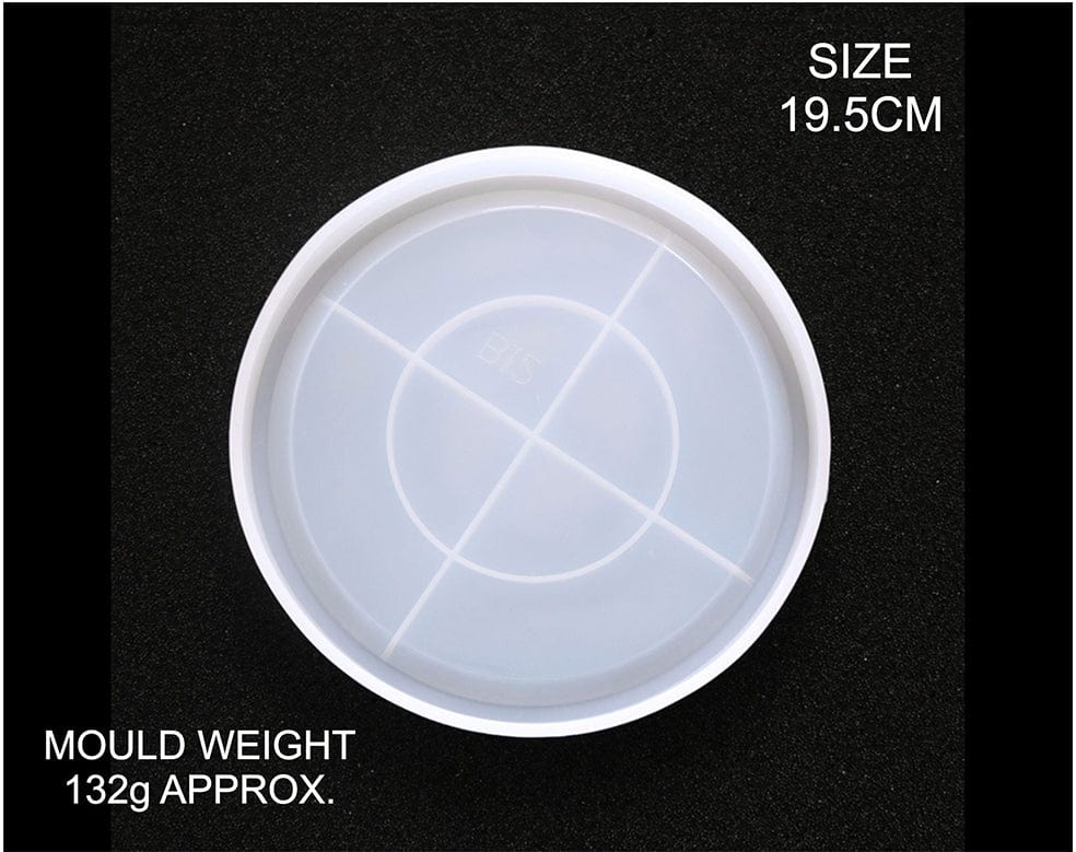 My Store Silicon Mould ROUND TRAY WITH ANGULAR BORDER MOULD