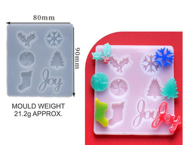 My Store Silicon Mould 6 IN 1 CHRISTMAS PENDANT & KEYCHAIN MOULD