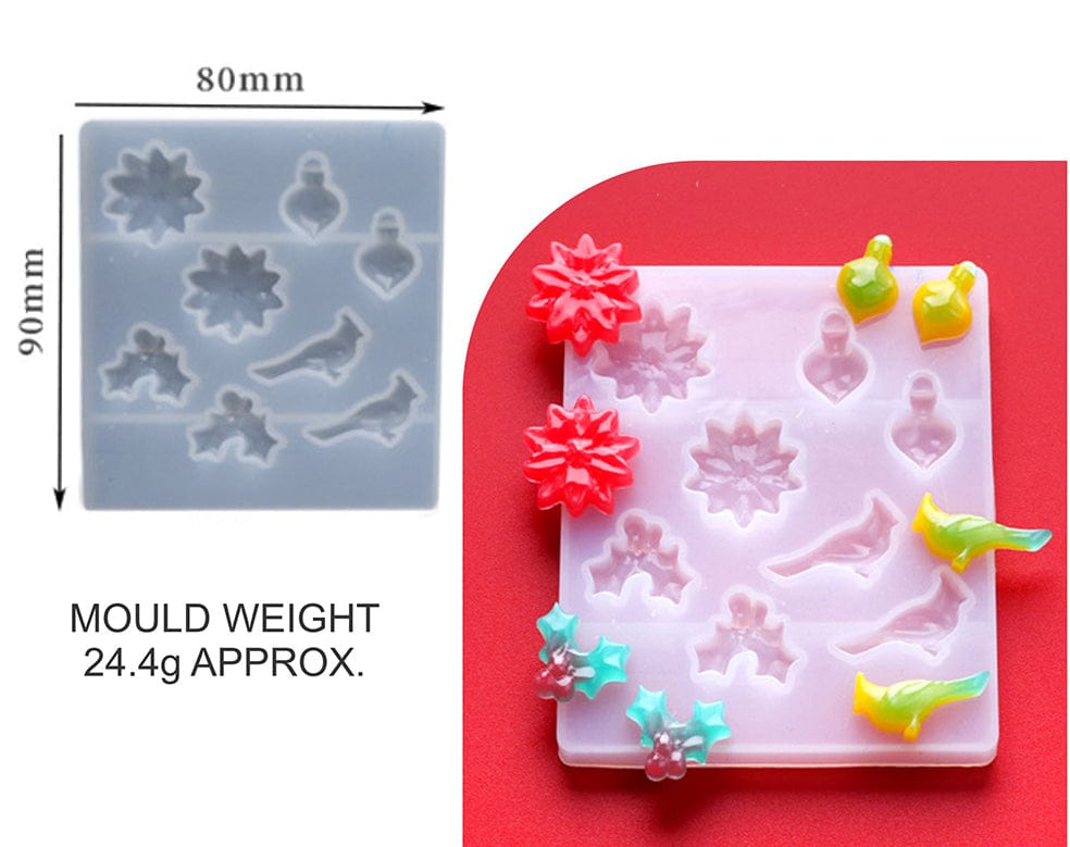 My Store Silicon Mould 8 IN 1 CHRISTMAS ACCESSORY MOULD