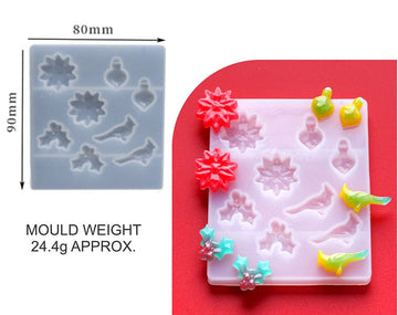 My Store Silicon Mould 8 IN 1 CHRISTMAS ACCESSORY MOULD