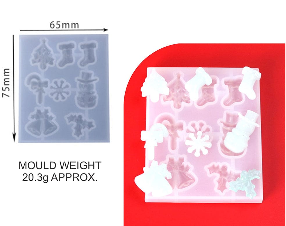 My Store Silicon Mould 8 IN 1 CHRISTMAS ACCESSORY MOULD