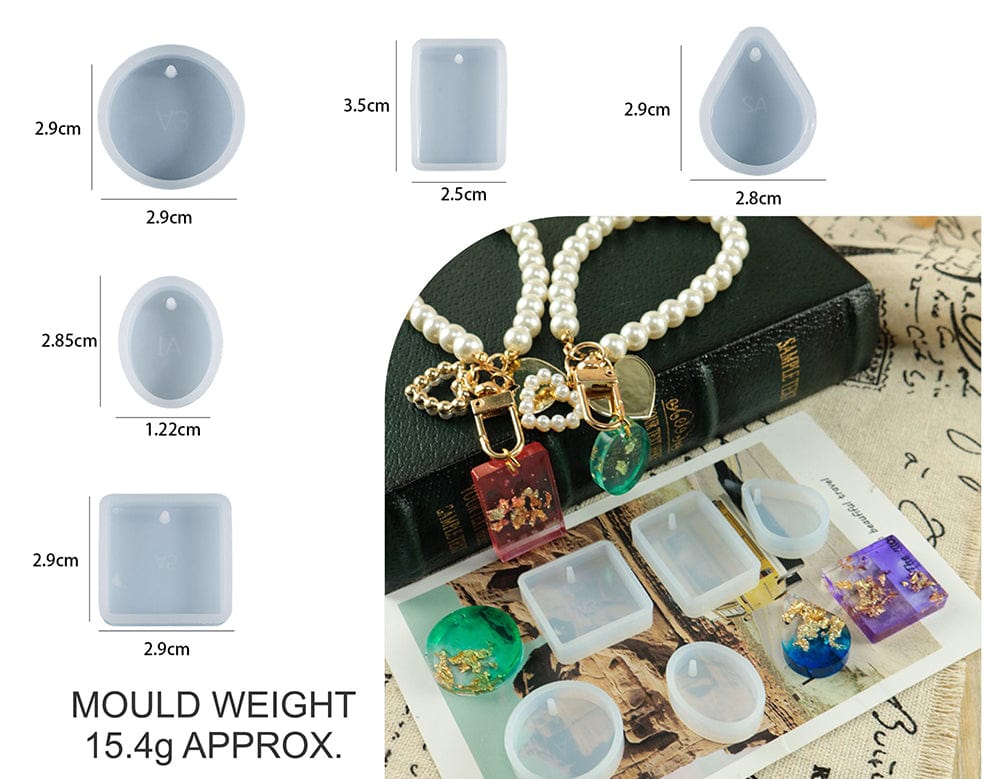 My Store Silicon Mould 5PCS PENDANT & KEYCHIAN MOULD